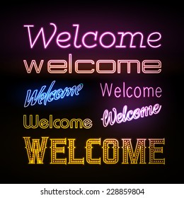 Neon Sign. Welcome