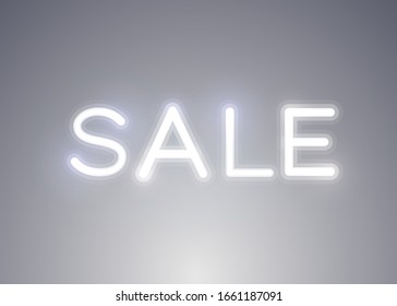 Neon sign, the word Sale on bright background. Discount Background for your design, greeting card, banner. Vector illustration