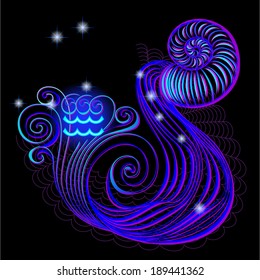 Neon signs of the Zodiac: Aquarius.