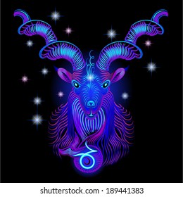 Neon signs of the Zodiac: Capricorn.