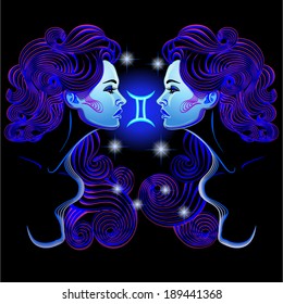 Neon signs of the Zodiac: Gemini.