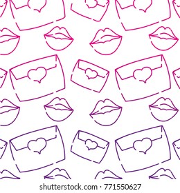 neon silhouette e-mail message with lips style background