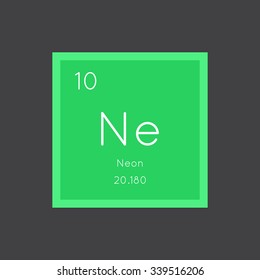 Neon simple style tile icon. Chemical element of periodic table. Vector illustration EPS8