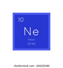 Neon simple style tile icon. Chemical element of periodic table. Vector illustration EPS8