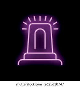 Neon siren light flashing on a black background, perfect for attracting attention to important messages