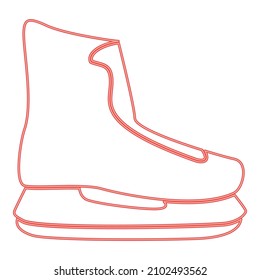 Neon skate red color vector illustration image flat style light