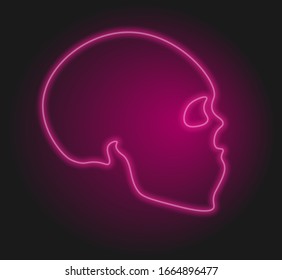 neon Skull. Elements of Halloween in neon style icons. Simple icon for websites, web design, mobile app, info graphics