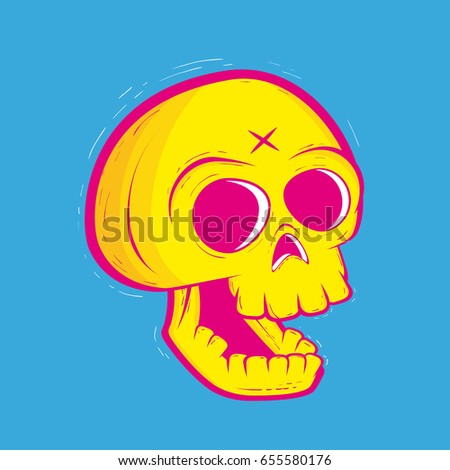 neon skull illustration