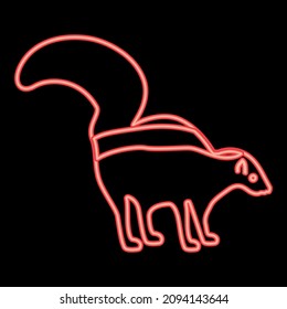 Neon skunk red color vector illustration image flat style light