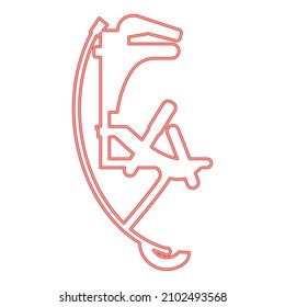 Neon skyrunner jumper for high jump jumping boots red color vector illustration image flat style light