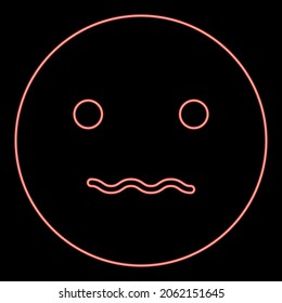 Neon smiley red color vector illustration flat style light image