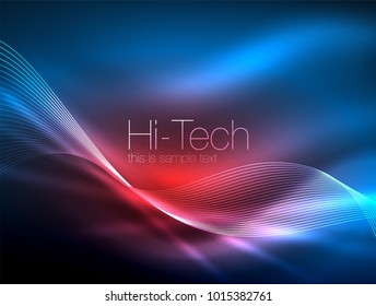 Neon-Rauch-Wellen, Vektorgrafik-Hintergrund