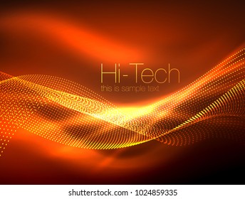 Ondas de humo neón, fondo de movimiento de flujo vectorial