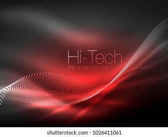 Neon smoke waves, vector flowing motion background