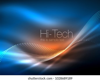 Ondas de humo neón, fondo de movimiento de flujo vectorial