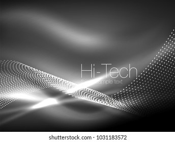 Neon smoke waves, vector flowing motion background