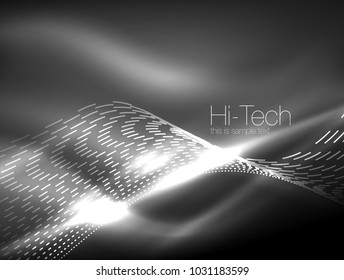 Ondas de humo neón, fondo de movimiento de flujo vectorial