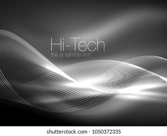 Ondas de humo neón, fondo de movimiento de flujo vectorial
