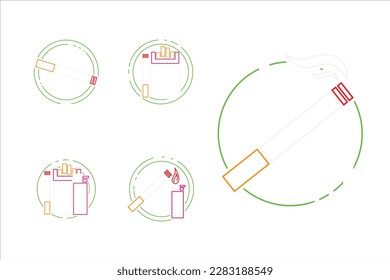 Neon Smoking Area Design Vector