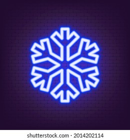 Neon snowflake icon. Cold logo. Elements of Eco in neon style icons. Simple neon flame icon. Cooling sign. Vector EPS 10.