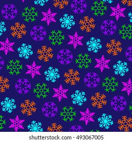 neon snowflake pattern