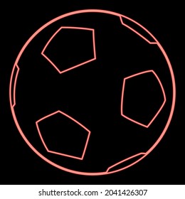 Neon soccer ball red color vector illustration flat style image