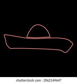 Neon sombrero red color vector illustration flat style light image