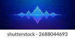 Neon sound wave or equalizer on a blue purple background