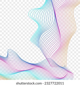 Neon Soundwave Hintergrund Transparenter Vektorgrafik. Vorlage für Unendlichkeit. Farbige Wave-Abbildung. Line Relax Textur. mehrfarbige abstrakte Mischung.