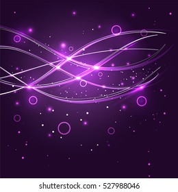 Neon space glowing background. Vector night background. Sacred geometry.