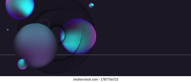 Neon space modern abstract liquid poster design, abstract design for web landing banner