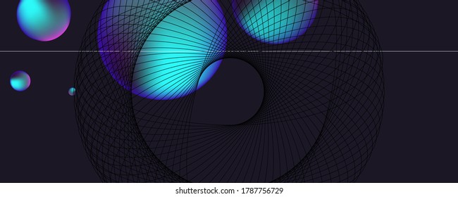 Espacio neón diseño de póster líquido abstracto moderno, diseño abstracto para el afiche de aterrizaje web