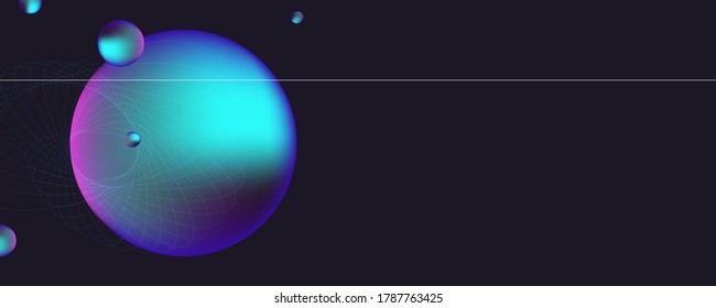 Neon space modern abstract liquid poster design, abstract design for web landing banner