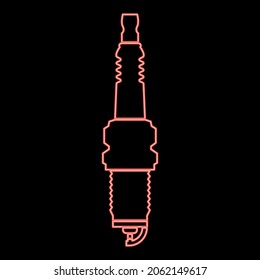 Neon-Funken-Stecker rote Vektorgrafik flaches Lichtbild