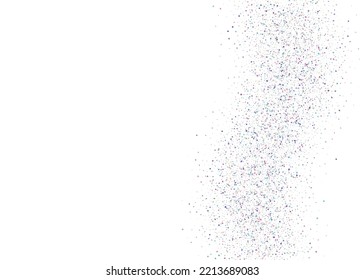 Neon Sparkles. Fantasy Foil. Laser Element. Retro Abstract Illustration. Kaleidoscope Texture. Glitter Art. Blue Disco Effect. Falling Confetti. Purple Neon Sparkles