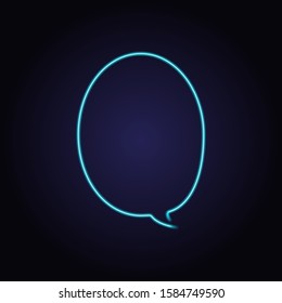Neon speech bubble. Vector illustration