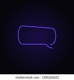 Neon speech bubble. Vector illustration