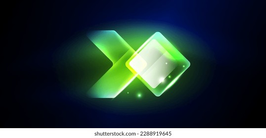 Flecha de velocidad estrecha y fondo de líneas. Concepto de alta tecnología con un fondo brillante. Efecto luminoso luminoso en la oscuridad