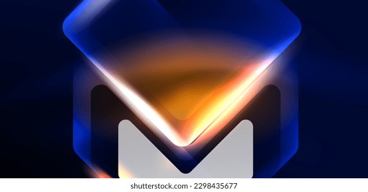 Flecha de velocidad estrecha y fondo de líneas. Concepto de alta tecnología con un fondo brillante. Efecto luminoso luminoso en la oscuridad