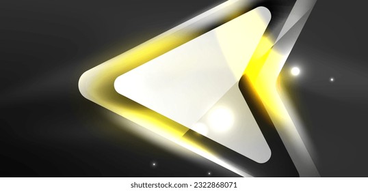 Flecha de velocidad estrecha y fondo de líneas. Concepto de alta tecnología con un fondo brillante. Efecto luminoso luminoso en la oscuridad