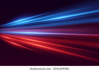 Neon speed line with motion effect. Speed ​​light special effect.