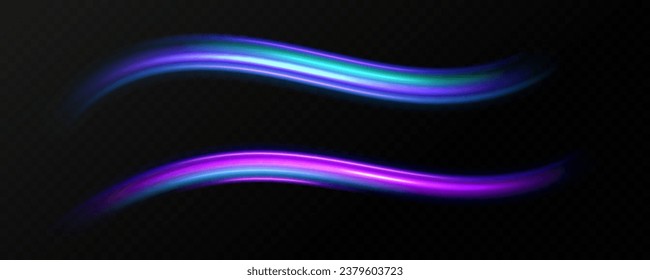 Neon speed lines. Dynamic light motion traces. Light trace wave, trace line.Futuristic neon light lines. Light movement effect, Neon speed lines.