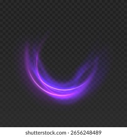 Neon speed lines on transparent background, Luminous bright background. Magic shining neon