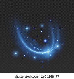 Linhas de velocidade de néon em fundo transparente, fundo brilhante luminoso. Néon brilhante mágico