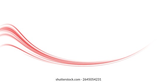 Neon Speed Lines PNG . Futuristic Abstract Background with red Road Light Rays, Fast Motion Streaks and Glowing Vector Elements for Technology, Innovation and Sci-Fi Design