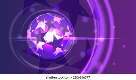 Esfera neonesa con estrellas de efecto ligero