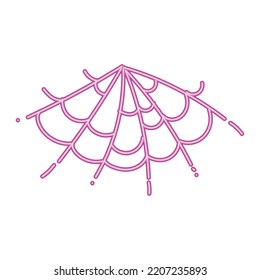 neon spider web over white