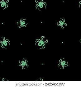 Neon spiders seamless pattern vector illustration.