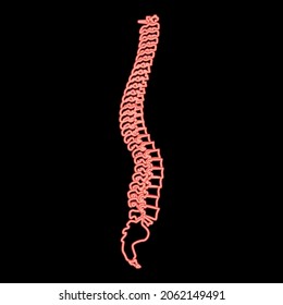 Neon spine red color vector illustration flat style light image