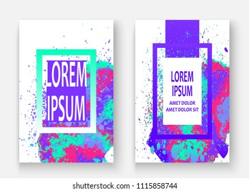 Neon splash artistic cover design. Fluid holographic gradient explosion splatter texture background. Trendy creative template vector Cover Report Catalog Brochure Flyer Product